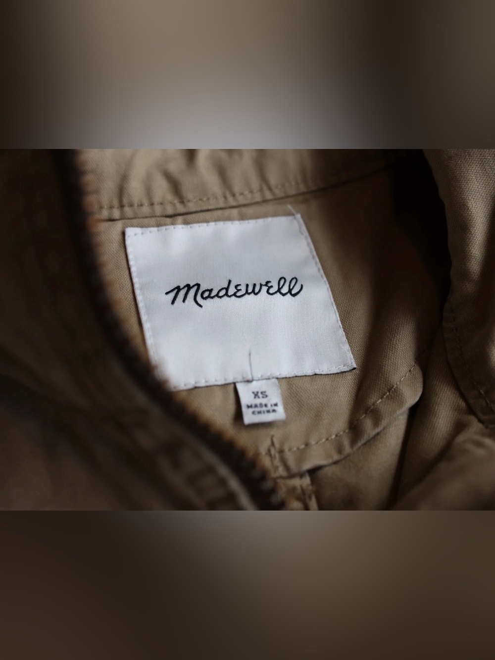 Madewell Fleet Utility Jacket Khaki Beige 100% Cotton Cargo Gorpcore Womens XS - Picture 11 of 16
